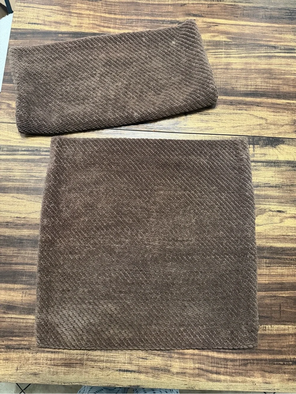FIVE (5) Pottery Barn Brown and Cream Decorative Pillow Covers, no inserts.